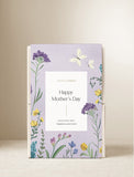 Mother's Day succulent gift box with purple, yellow, and blue floral illustrations and butterflies. - Image 