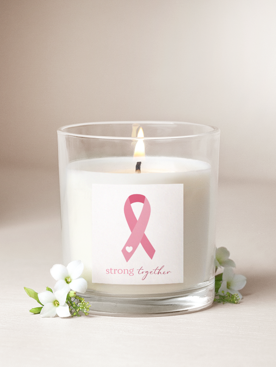Pink Ribbon Candle