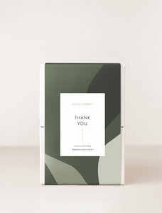 Gift box wrapped in Thank You sleeve.